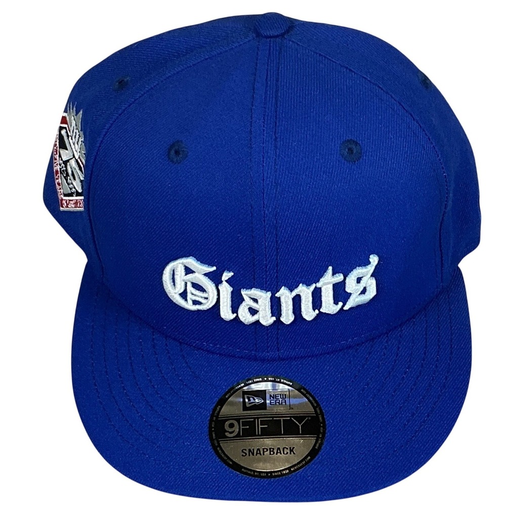 New Era NY Giants‎ Script 9FIFTY Snapback Hat Blue NFL Side Patch Cap OSFM